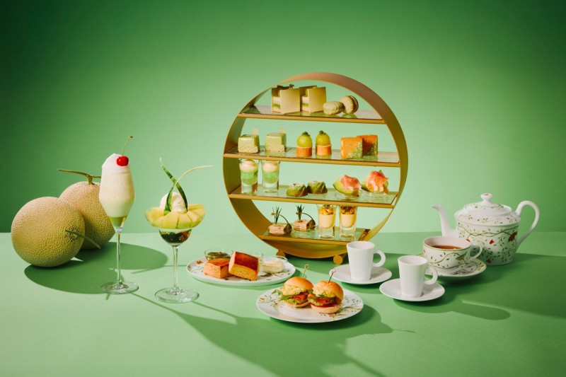 画像：[THE LOBBY LOUNGE] July Special　Juicy, Sparkling Emerald Muskmelon Afternoon Tea